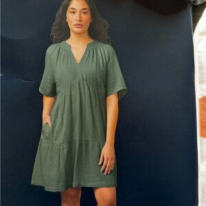 GAP Olive Gauze Dress